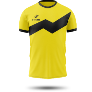 Camiseta Deportiva Sublimada Amarillo y Negro - Modelo Zigzag